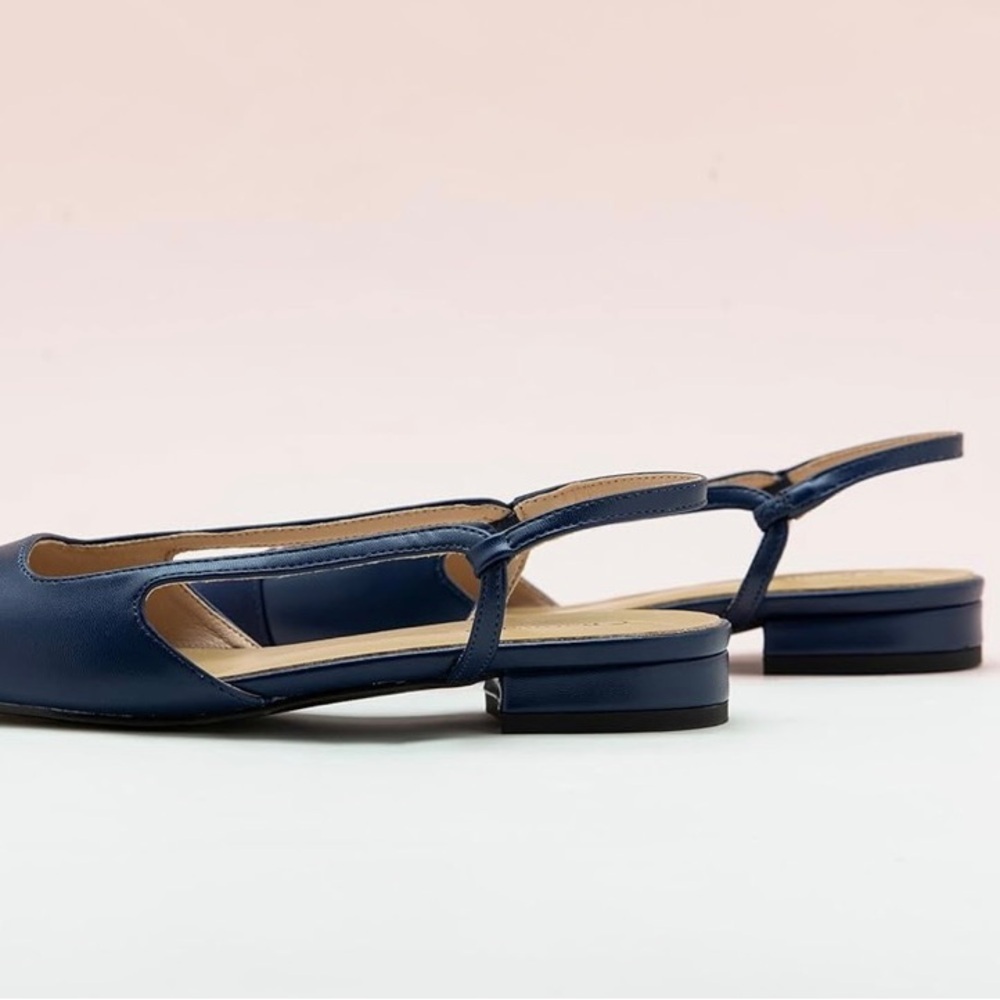 C.Paravano Women's Pointed Toe Slingback Flats | Comfort Heeled Sandals 11 - Picture 3 of 11